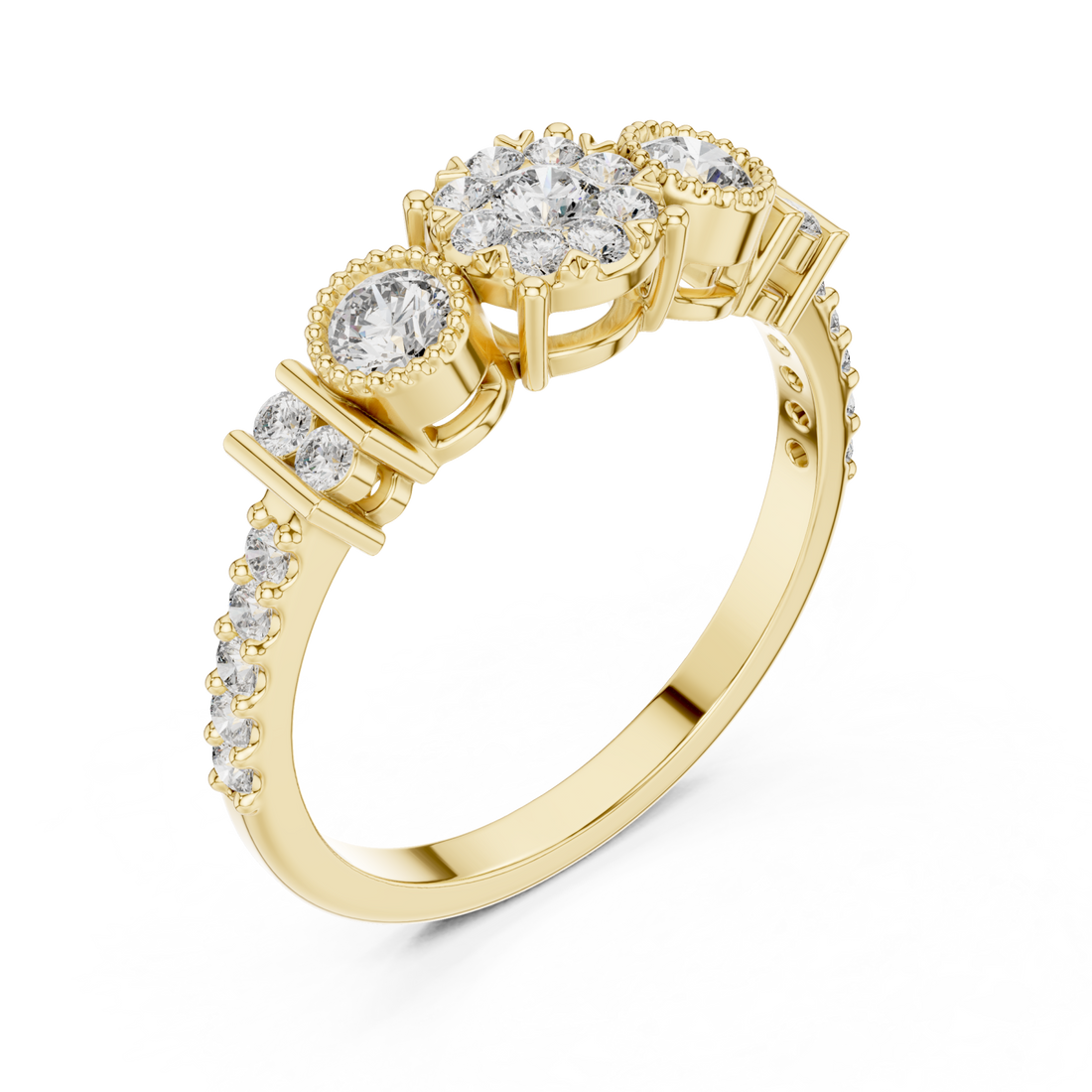 Gold Celestial Harmony Eternity Dress Ring Right View