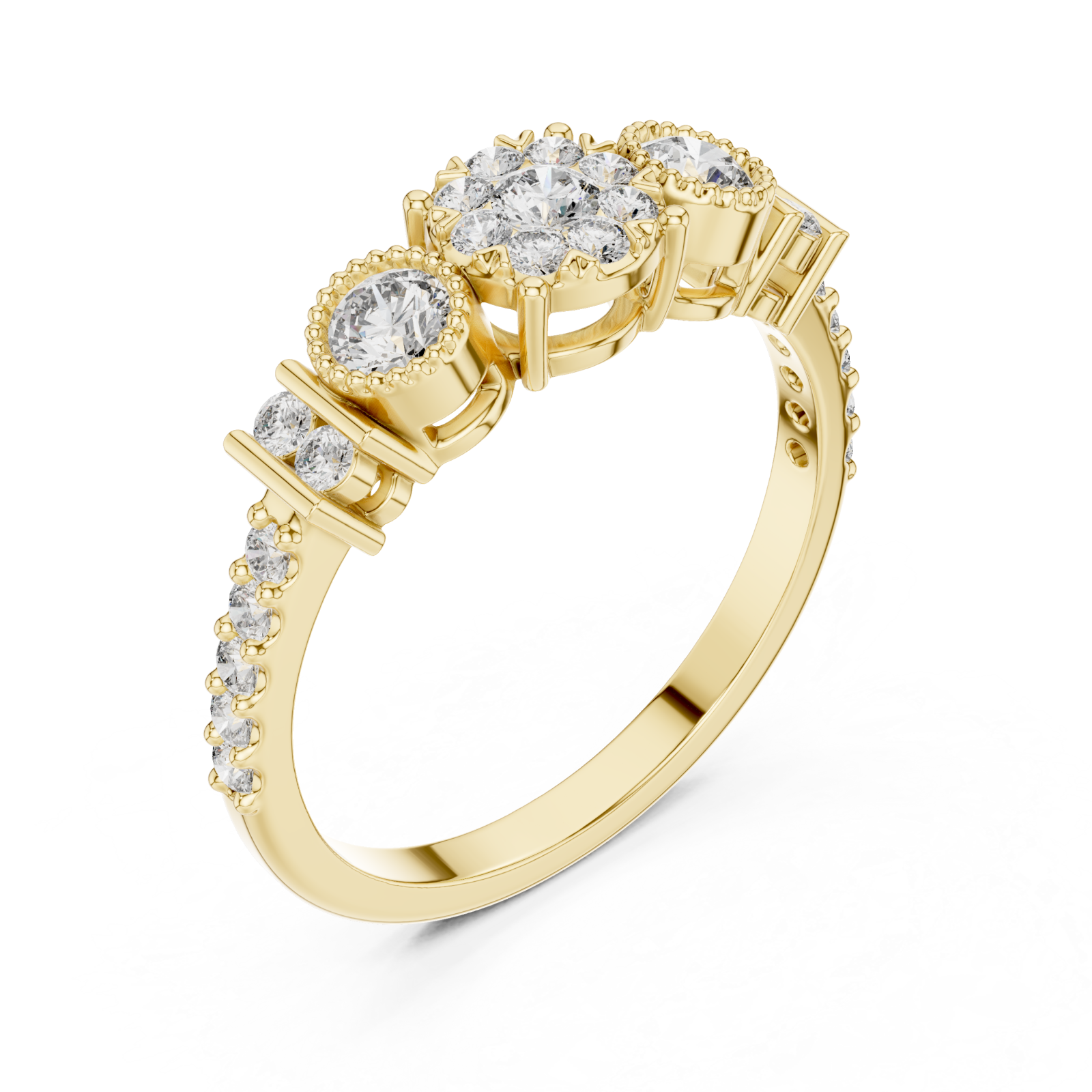 Gold Celestial Harmony Eternity Dress Ring Right View