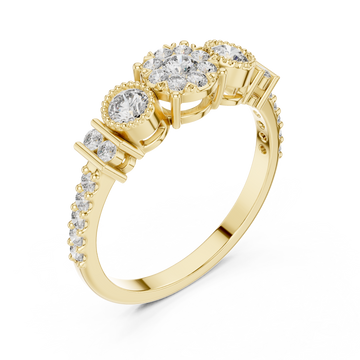 Gold Celestial Harmony Eternity Dress Ring Right View