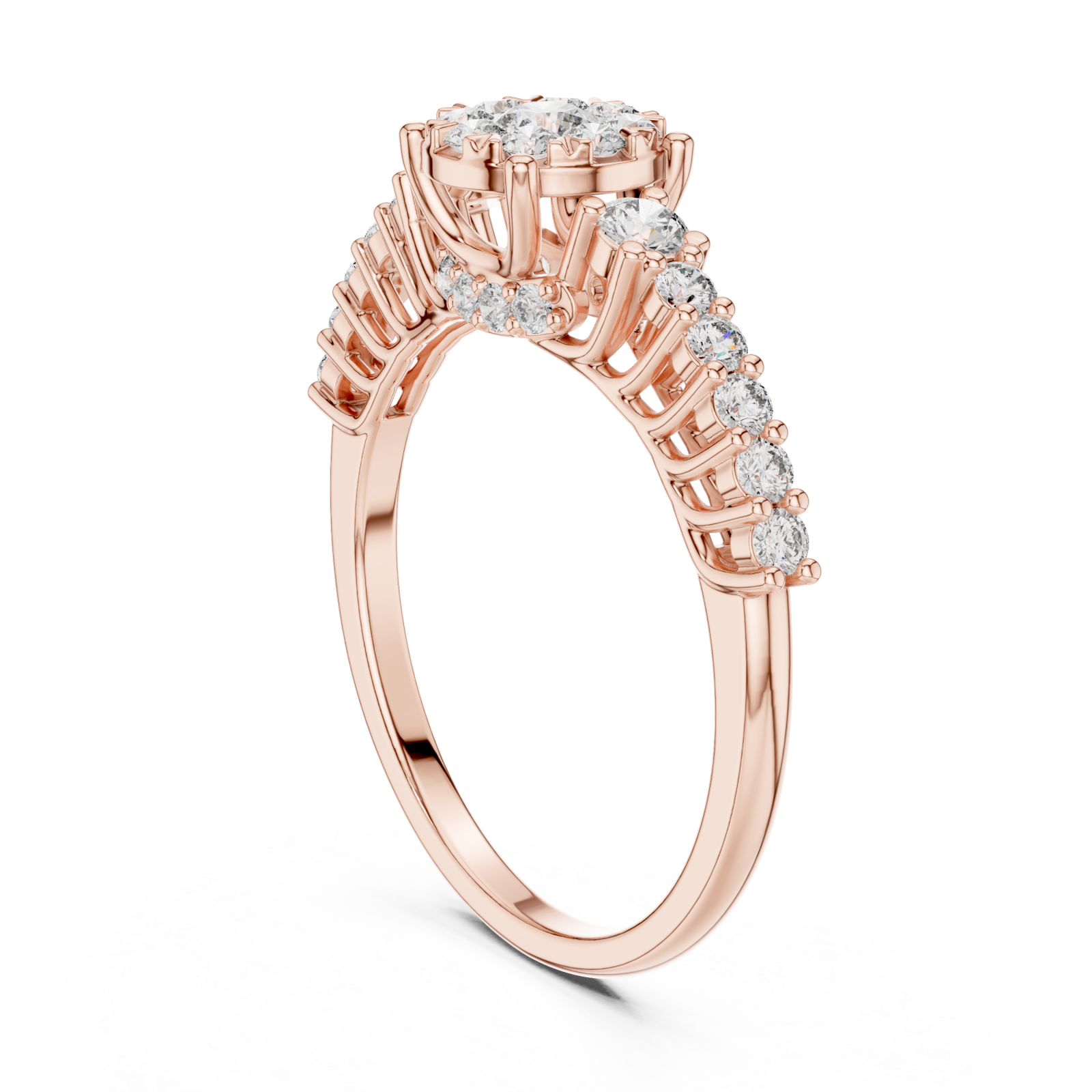  Rose Gold Celestial Harmony Bouquet Ring Left View