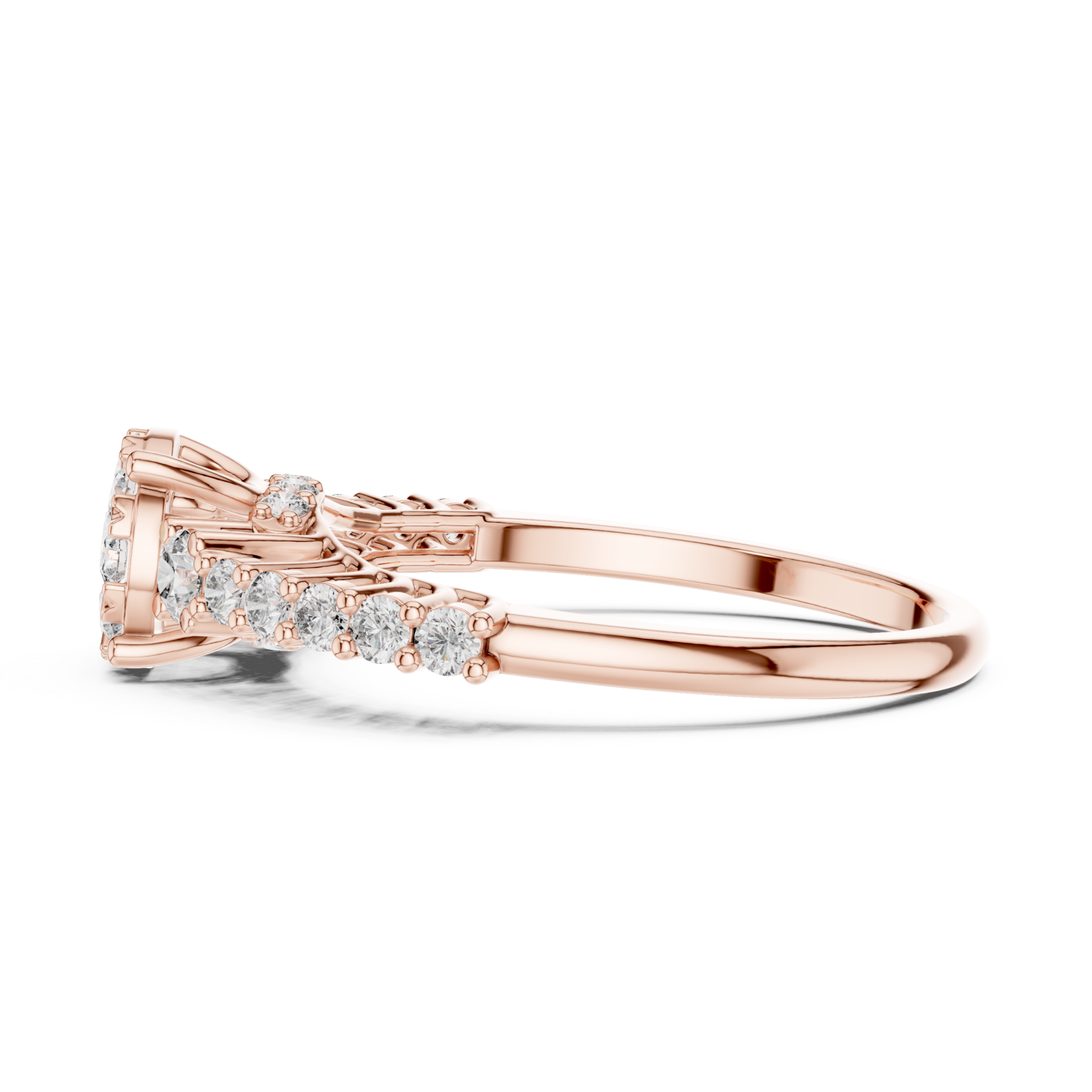  Rose Gold Celestial Harmony Bouquet Ring Side View