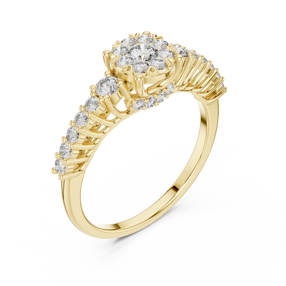 Gold Celestial Harmony Bouquet Ring Right View