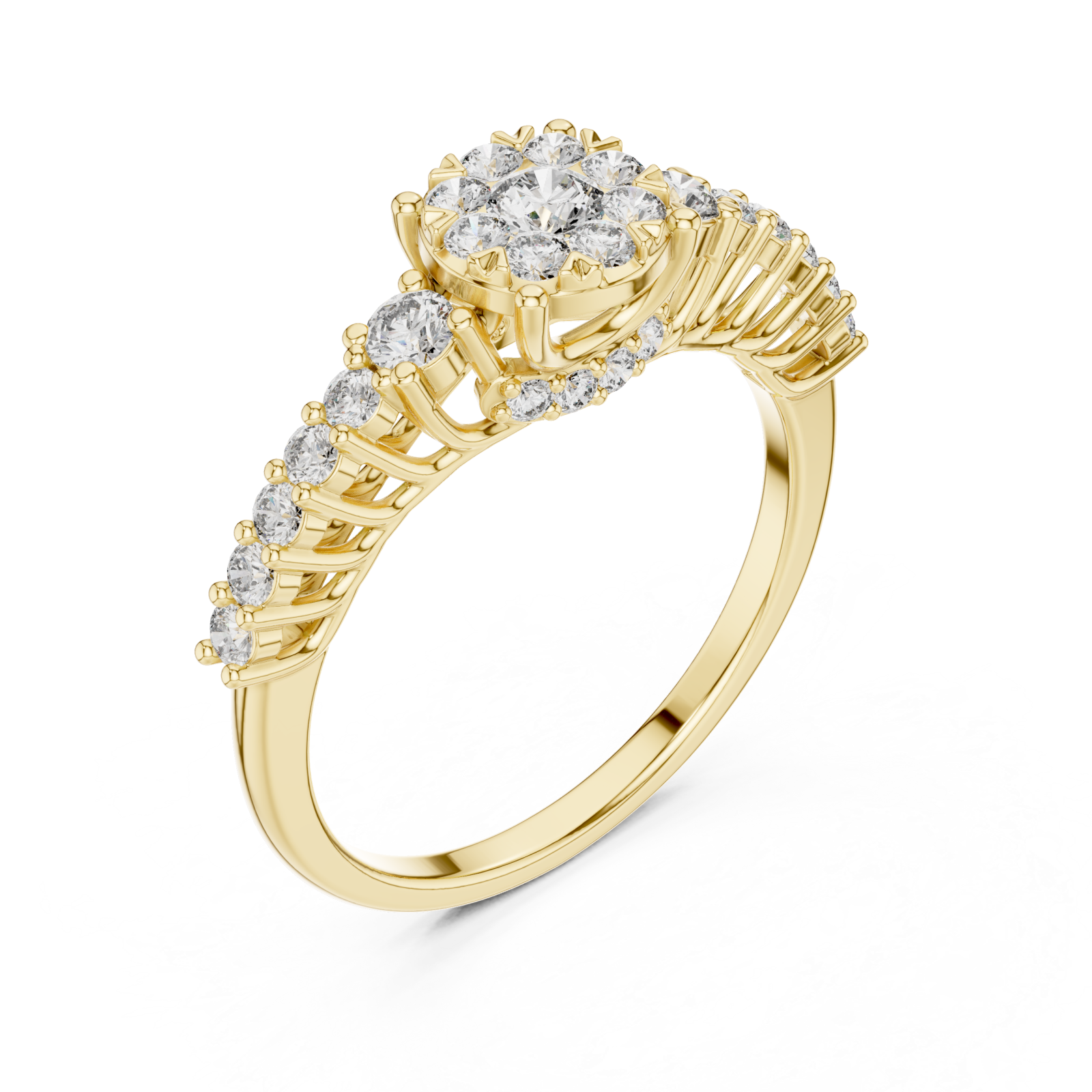 Gold Celestial Harmony Bouquet Ring Right View