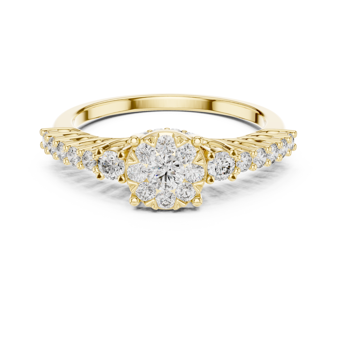 Gold Celestial Harmony Bouquet Ring Right View