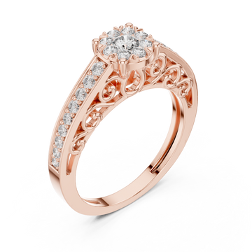  Rose Gold Radiant Spiral Elegance Crown Ring Right View