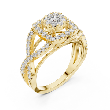 Gold Starcross Halo Statement Ring Right View
