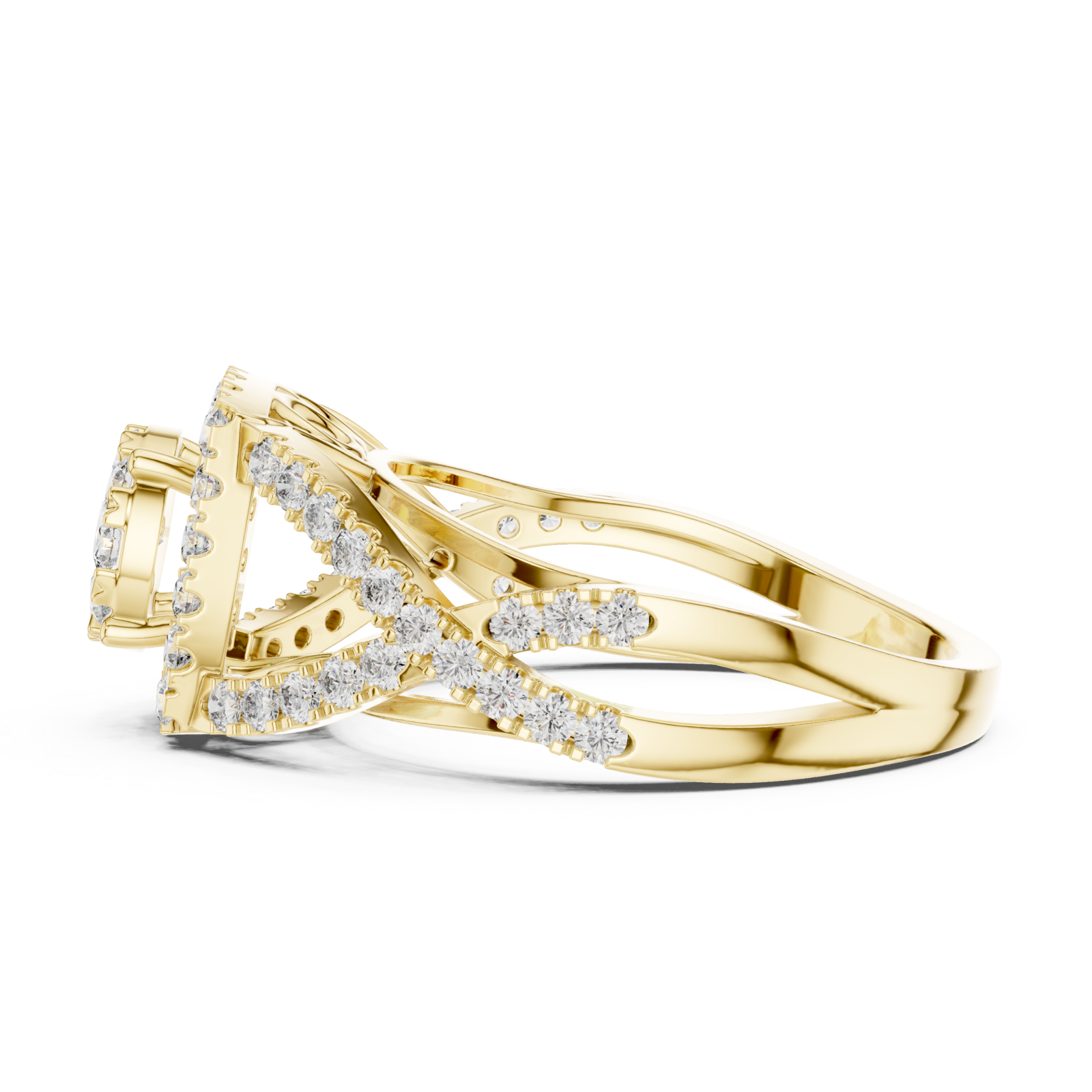  Gold Starcross Halo Statement Ring Side View