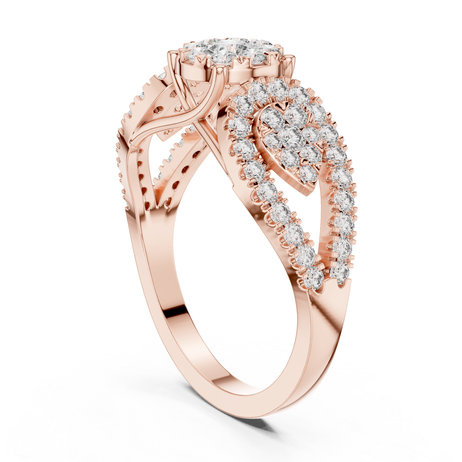  Rose Gold Wildflower Promenade Enchantment Statement Ring Left View