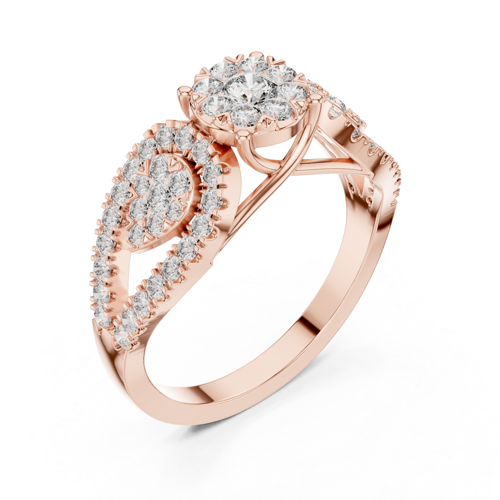  Rose Gold Wildflower Promenade Enchantment Statement Ring Right View