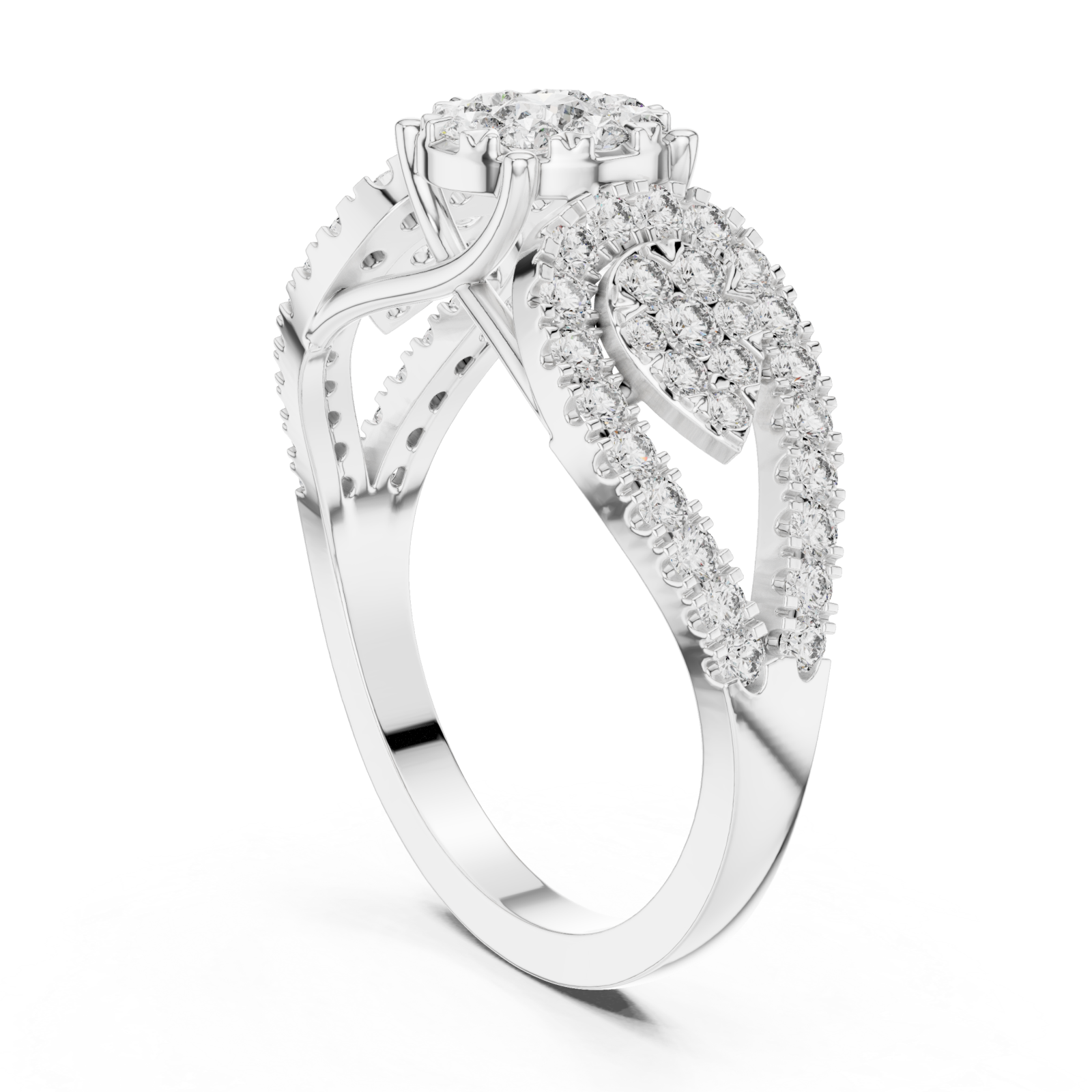  White Gold Wildflower Promenade Enchantment Statement Ring Left View