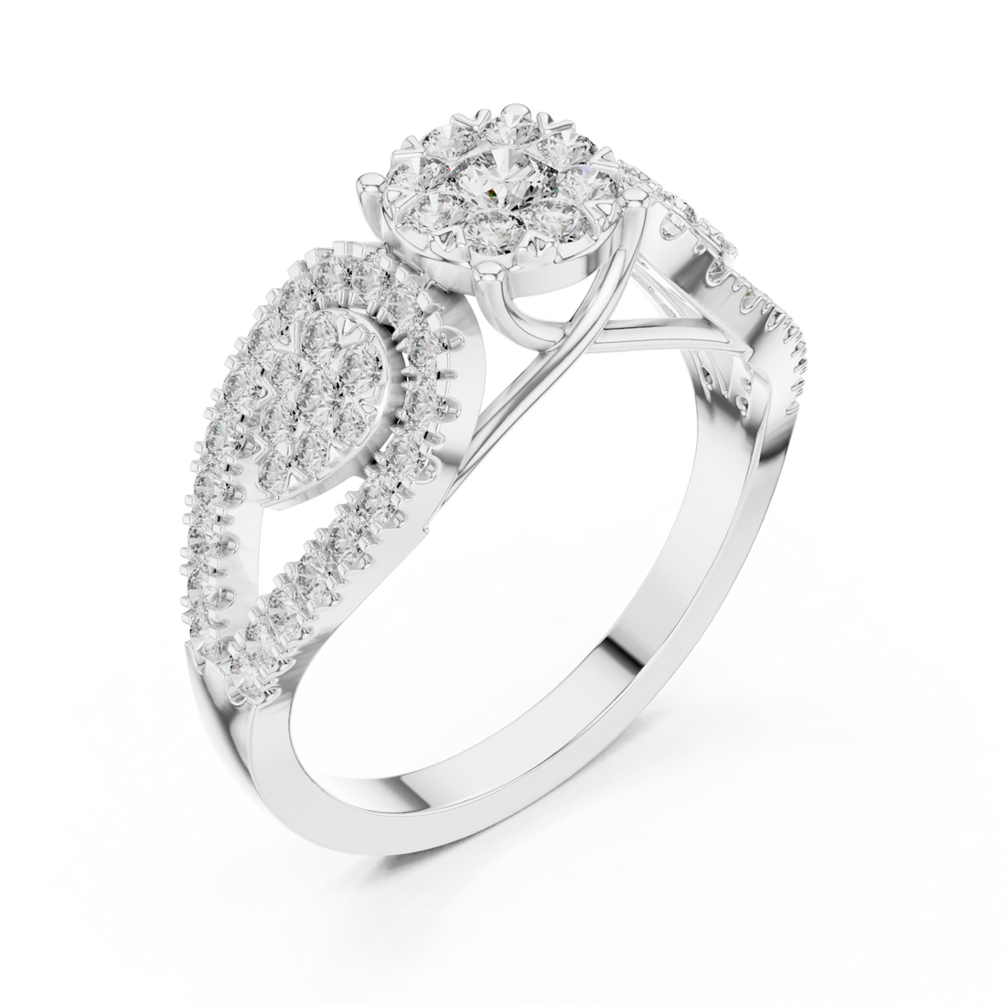  White Gold Wildflower Promenade Enchantment Statement Ring Right View