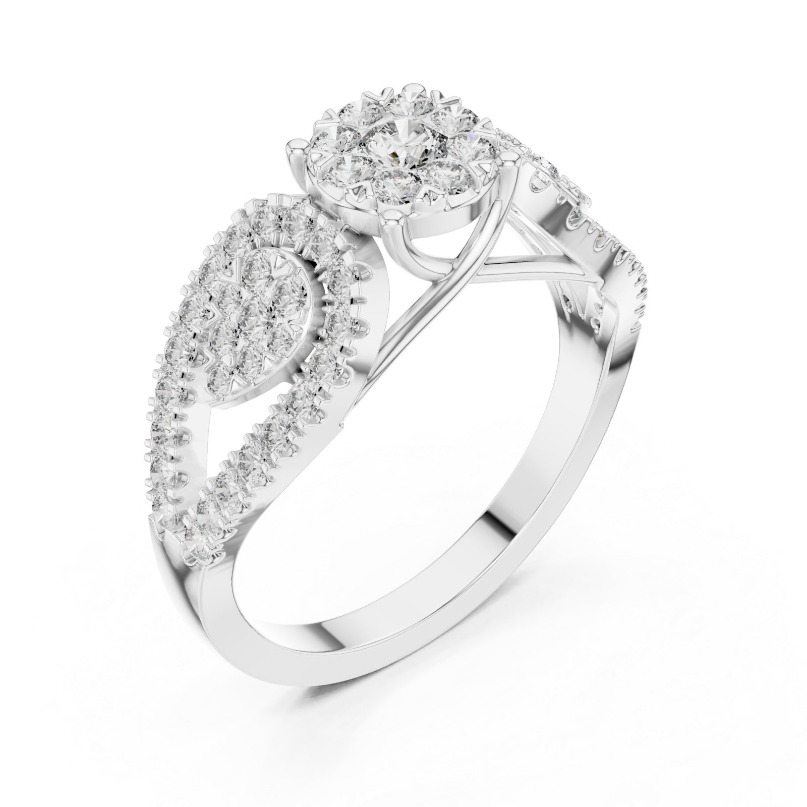  White Gold Wildflower Promenade Enchantment Statement Ring Right View
