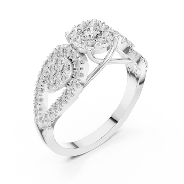  White Gold Wildflower Promenade Enchantment Statement Ring Right View