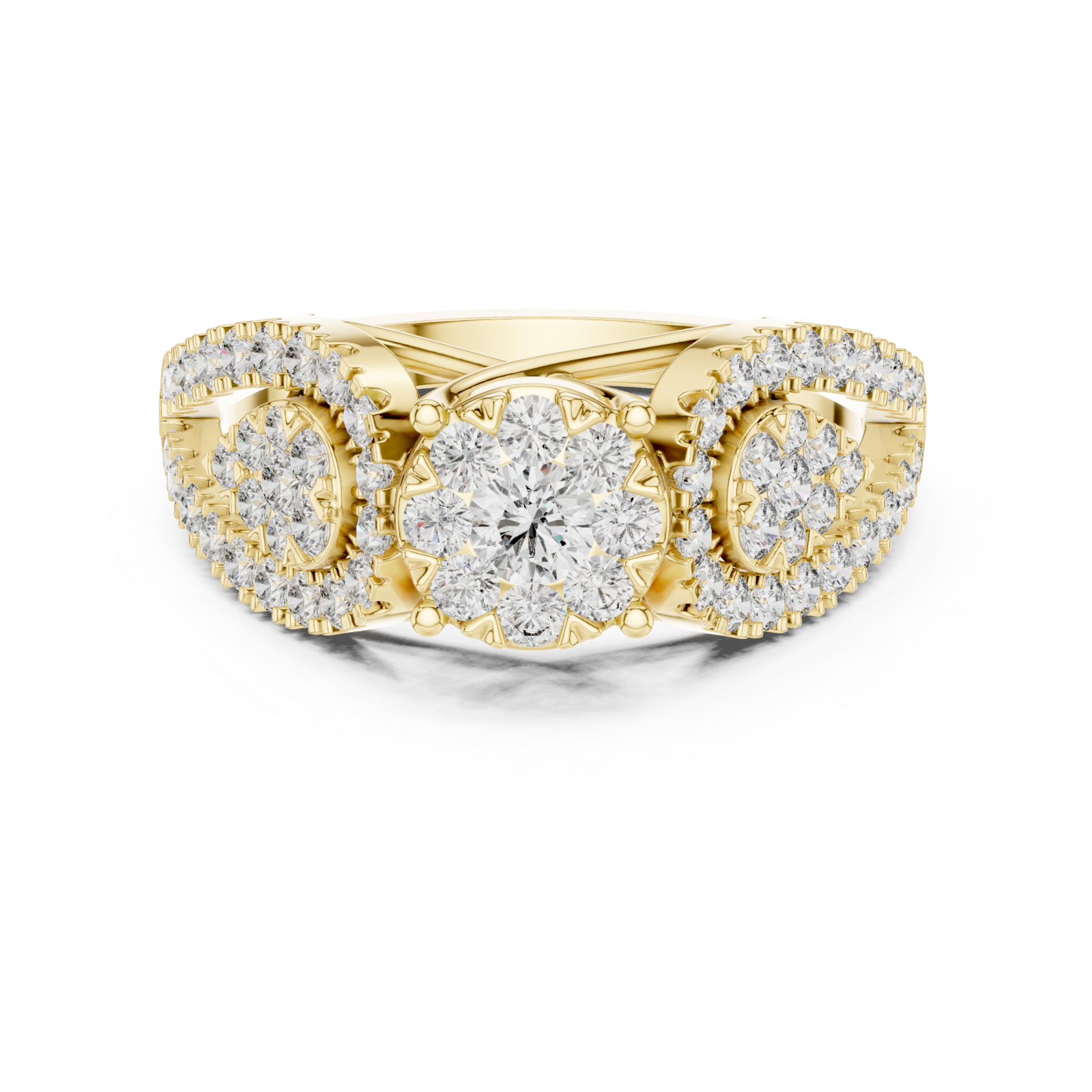  Gold Wildflower Promenade Enchantment Statement Ring Front View