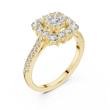 Gold Luminous Petal Spiral Accent Ring Right View