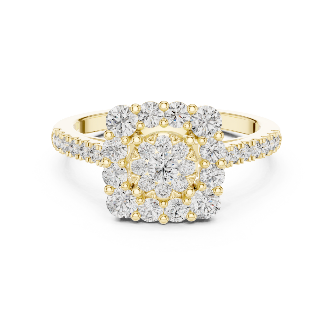 Gold Luminous Petal Spiral Accent Ring Right View