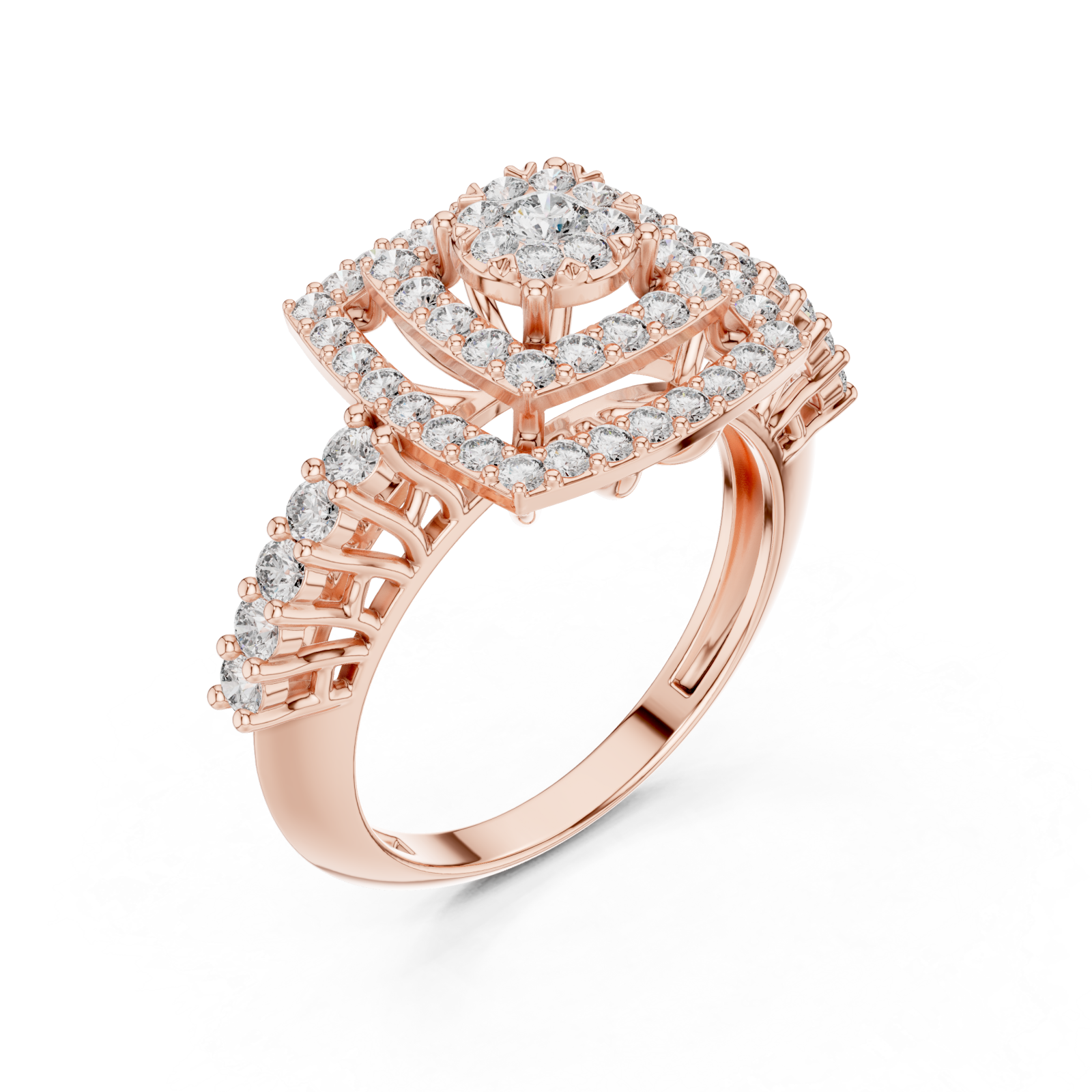  Rose Gold Lustrous Grandeur Radiance Cocktail Ring Right View