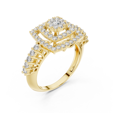 Gold Lustrous Grandeur Radiance Cocktail Ring Right View