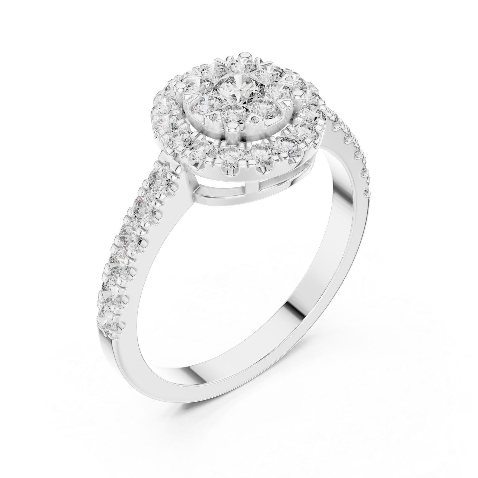  White Gold Enchanted Blossom Pavé Radiant Ring Right View
