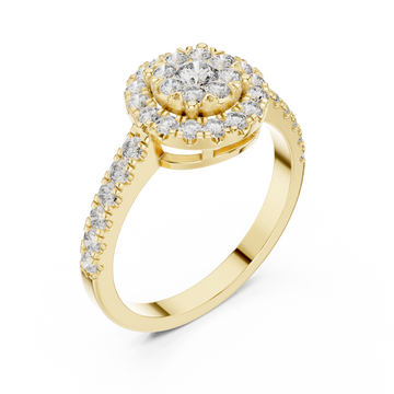 Gold Enchanted Blossom Pavé Radiant Ring Right View