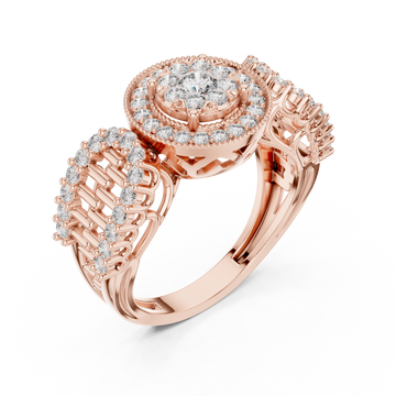  Rose Gold Twilight Halo Mirage Crown Statement Ring Right View