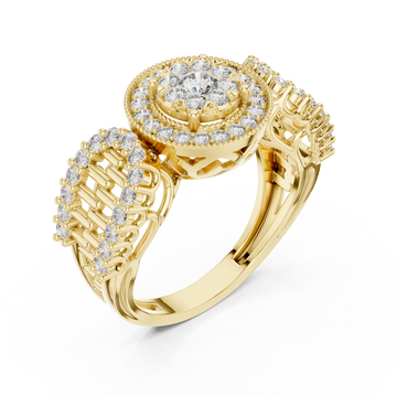 Gold Twilight Halo Mirage Crown Statement Ring Right View