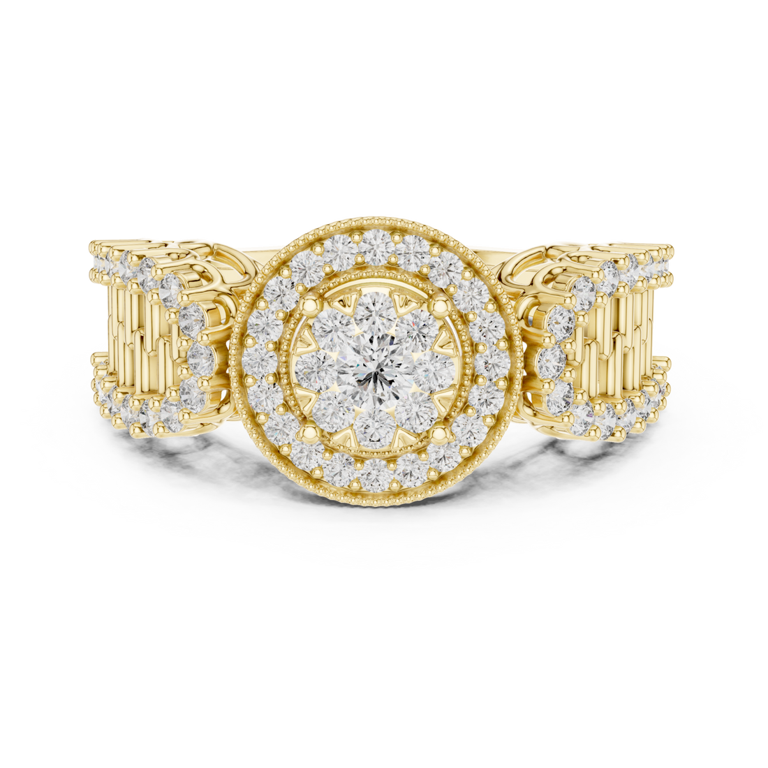 Gold Twilight Halo Mirage Crown Statement Ring Right View