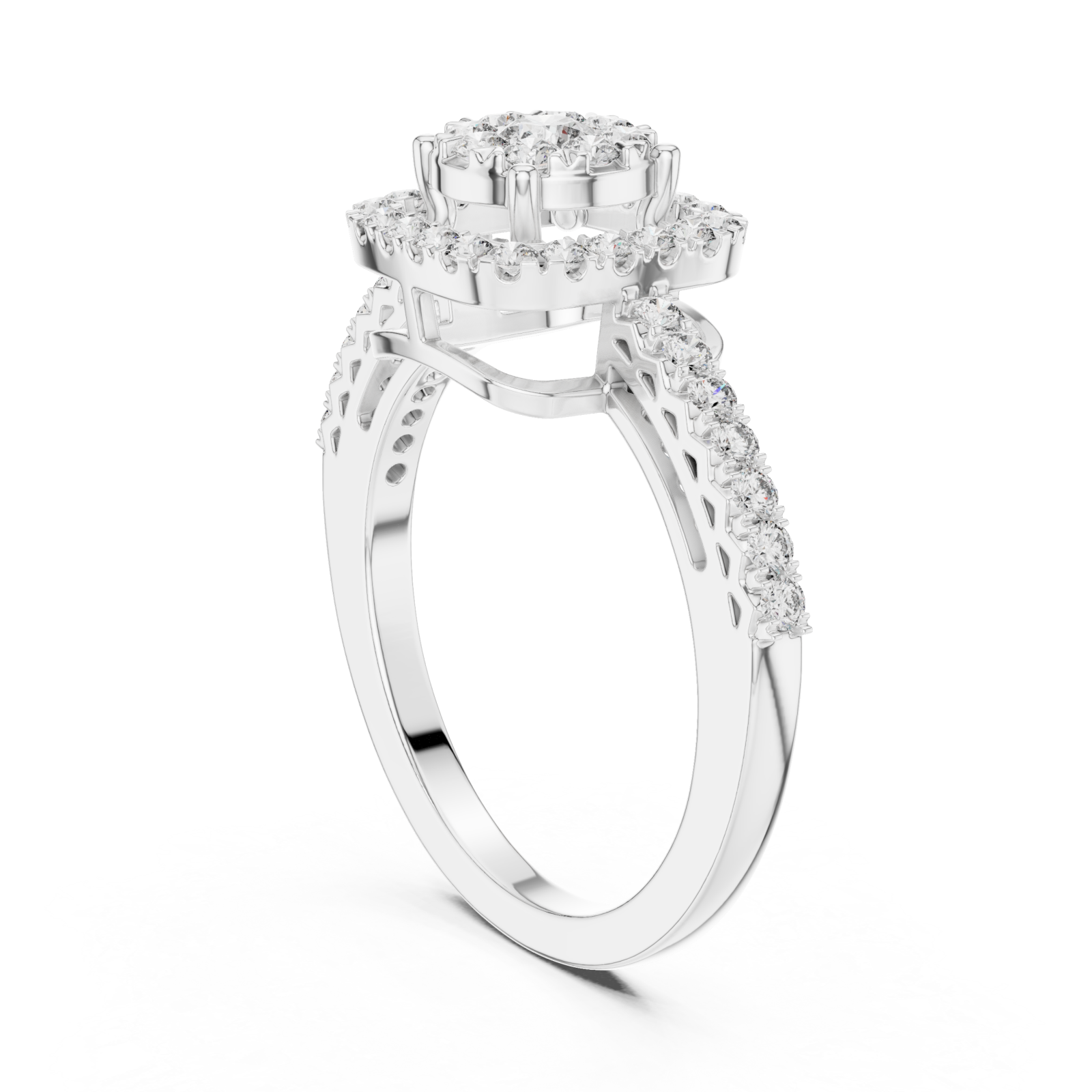  White Gold Infinite Bloom Harmony Luxe Ring Left View