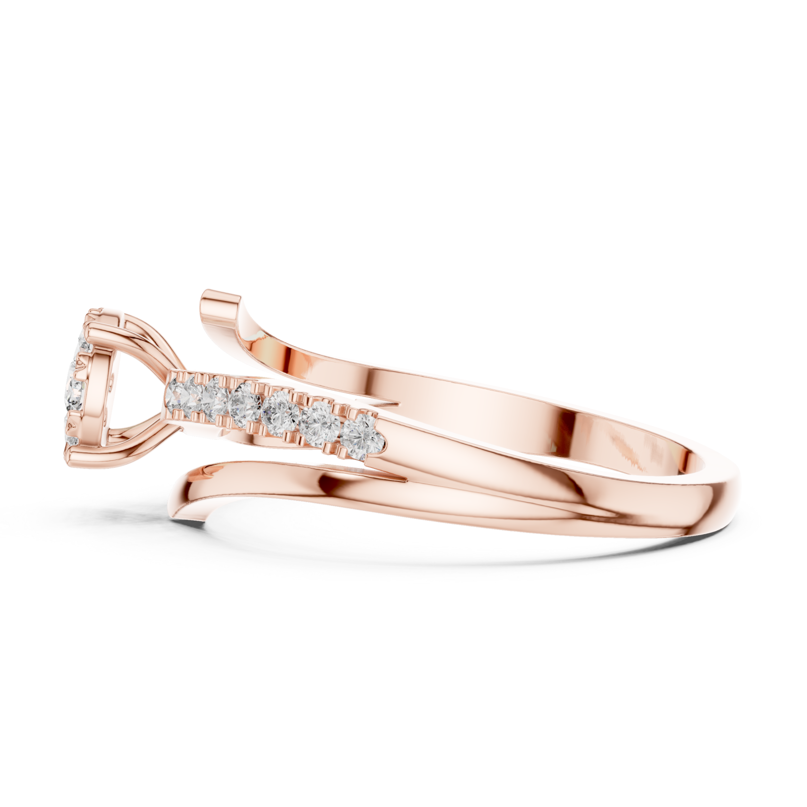  Rose Gold Celestial Garden Florale Ring Side View