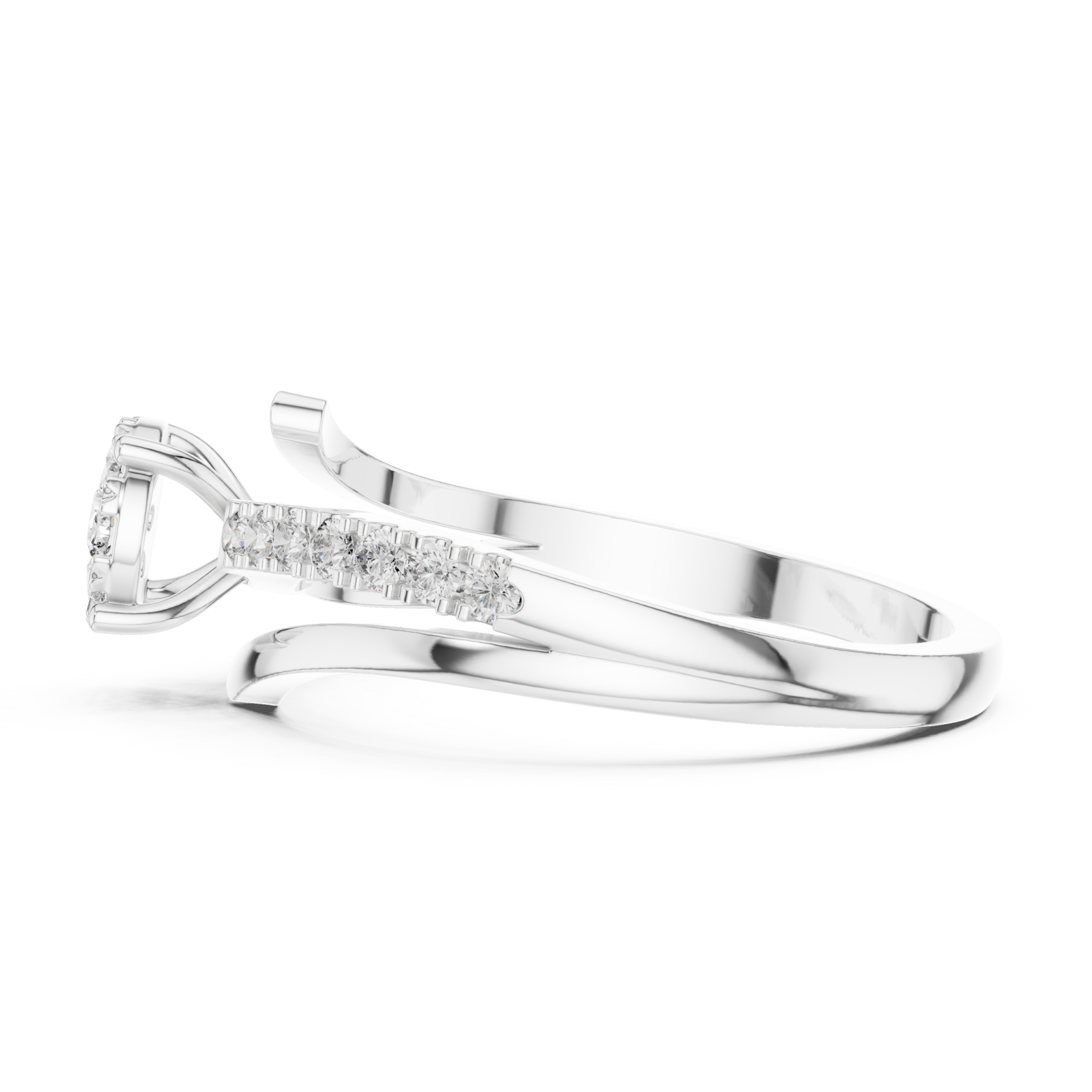  White Gold Celestial Garden Florale Ring Side View