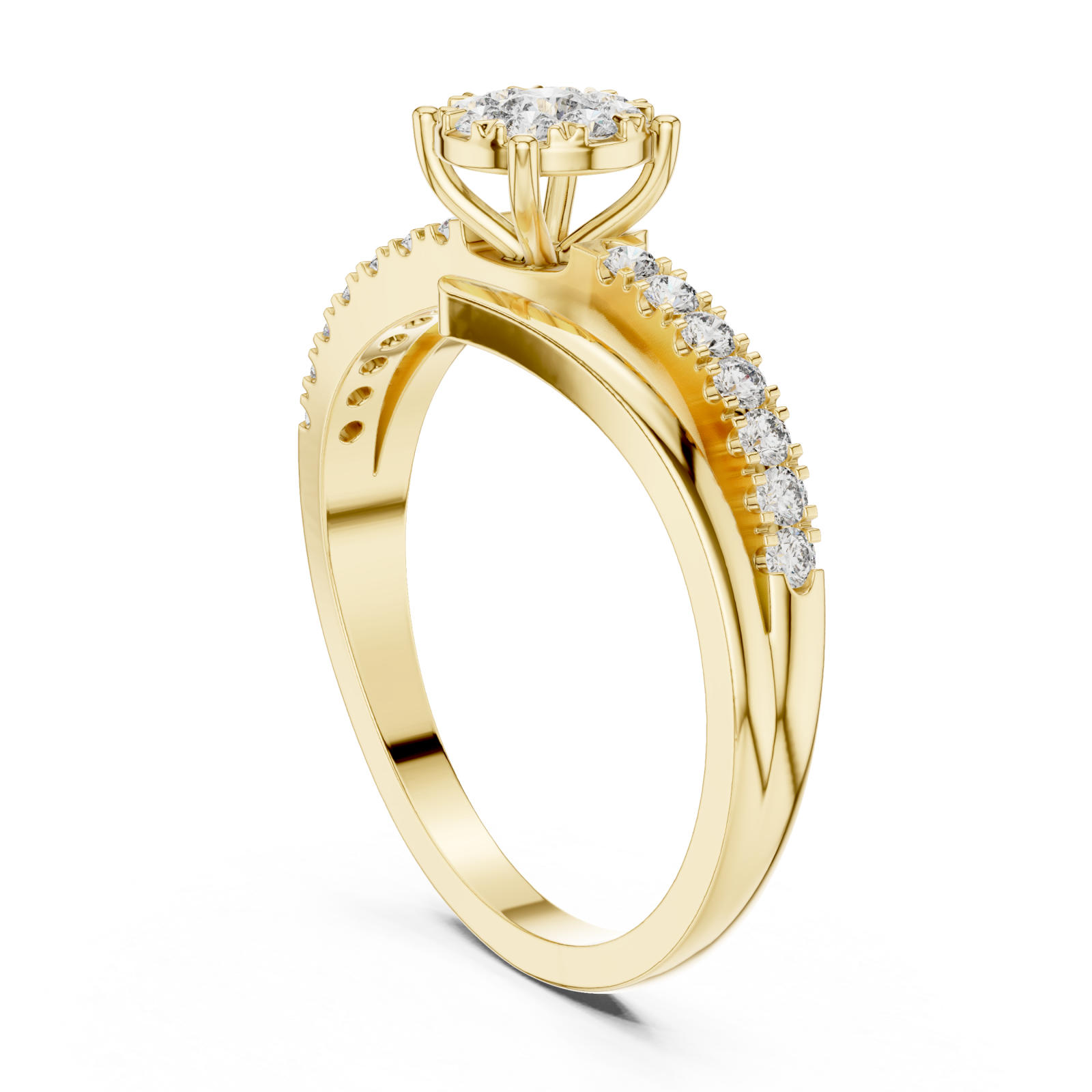  Gold Celestial Garden Florale Ring Left View