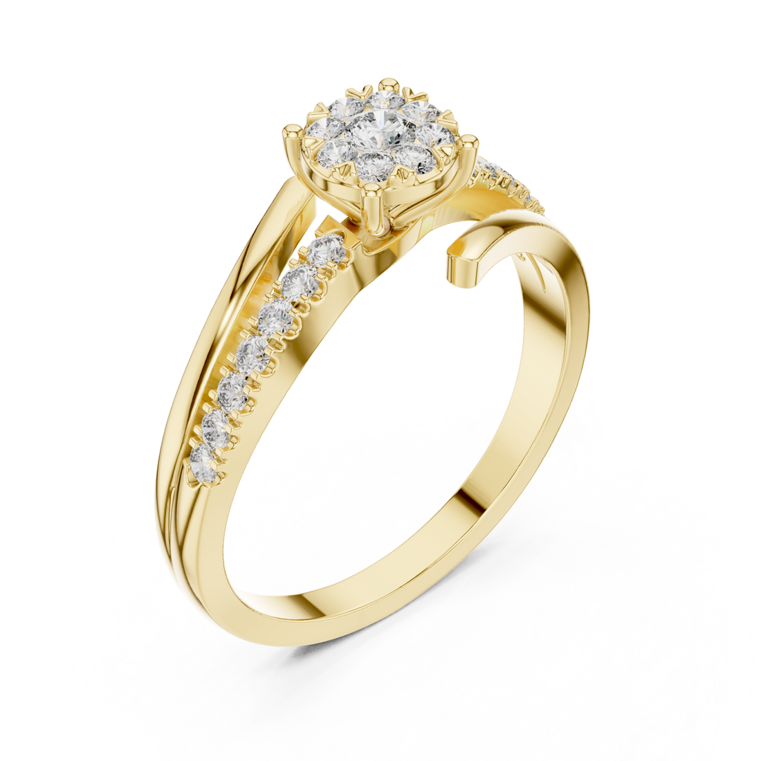 Gold Celestial Garden Florale Ring Right View