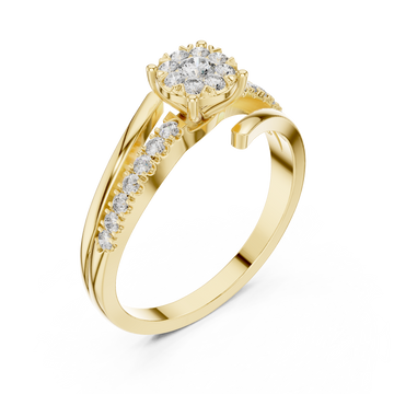 Gold Celestial Garden Florale Ring Right View