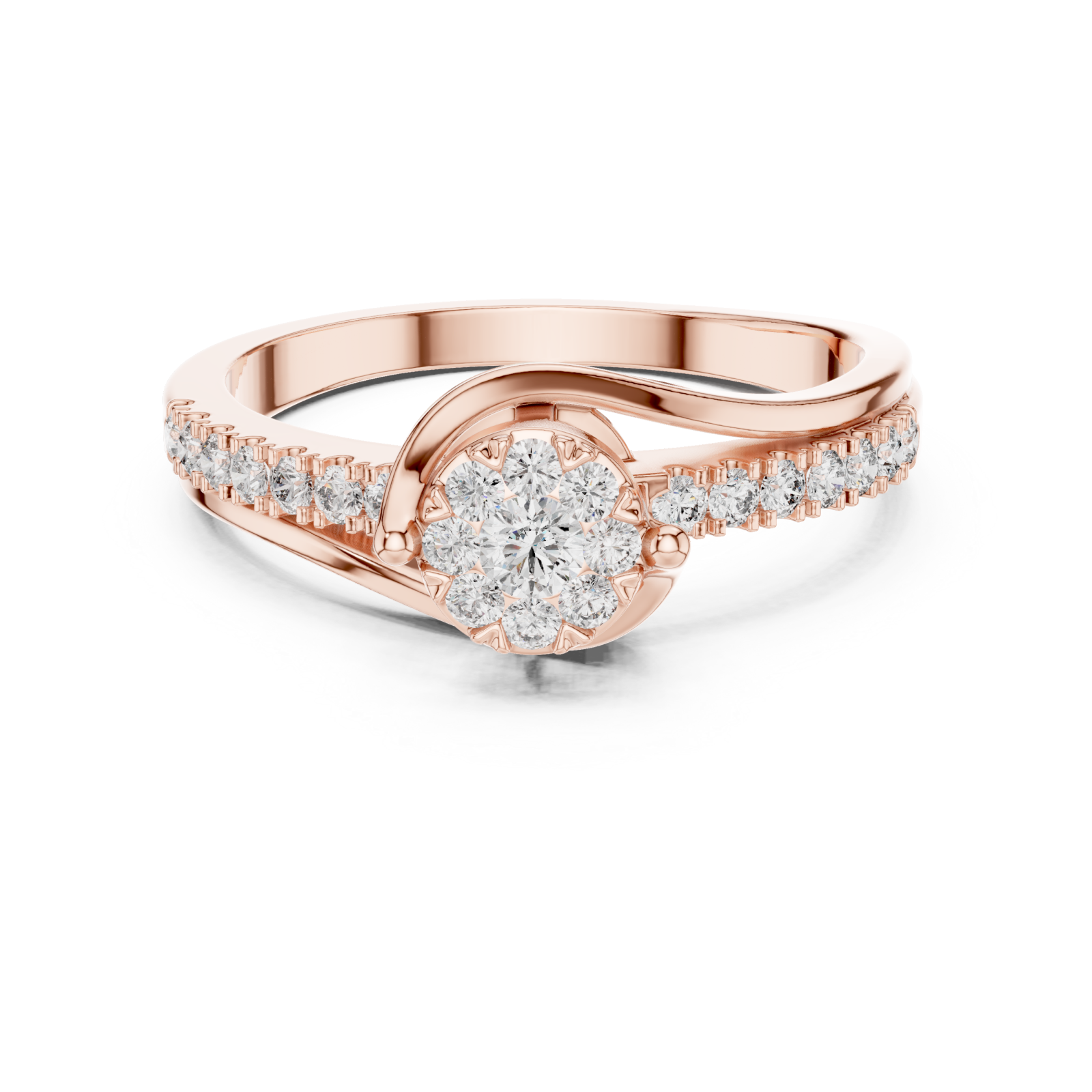  Rose Gold Celestial Bloom Grace Signature Band Front View