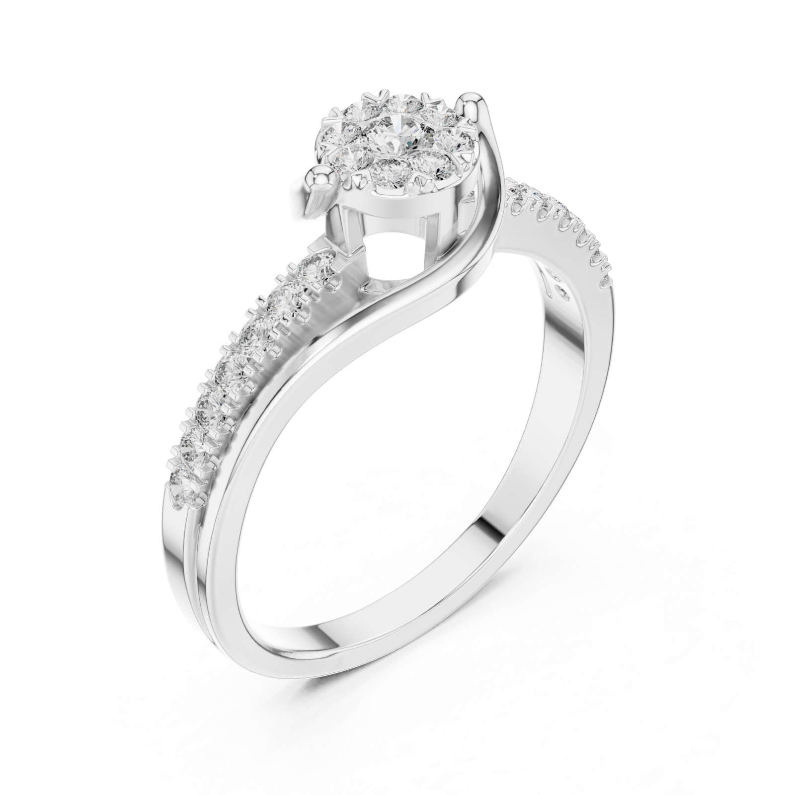  White Gold Celestial Bloom Grace Signature Band Right View