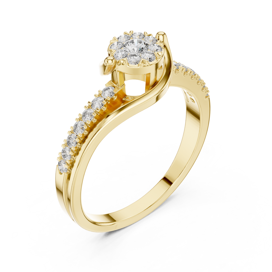 Gold Celestial Bloom Grace Signature Band Right View
