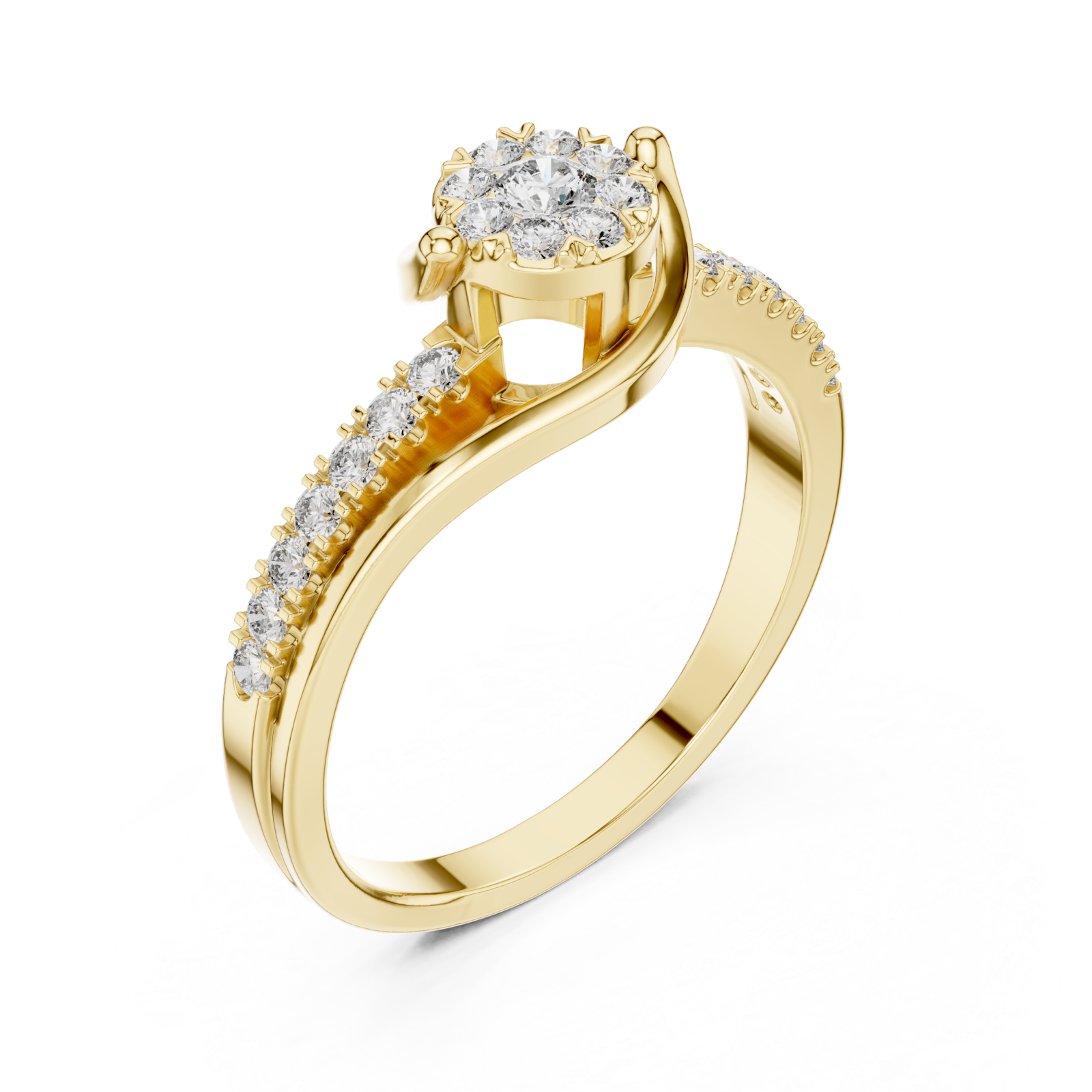 Gold Celestial Bloom Grace Signature Band Right View
