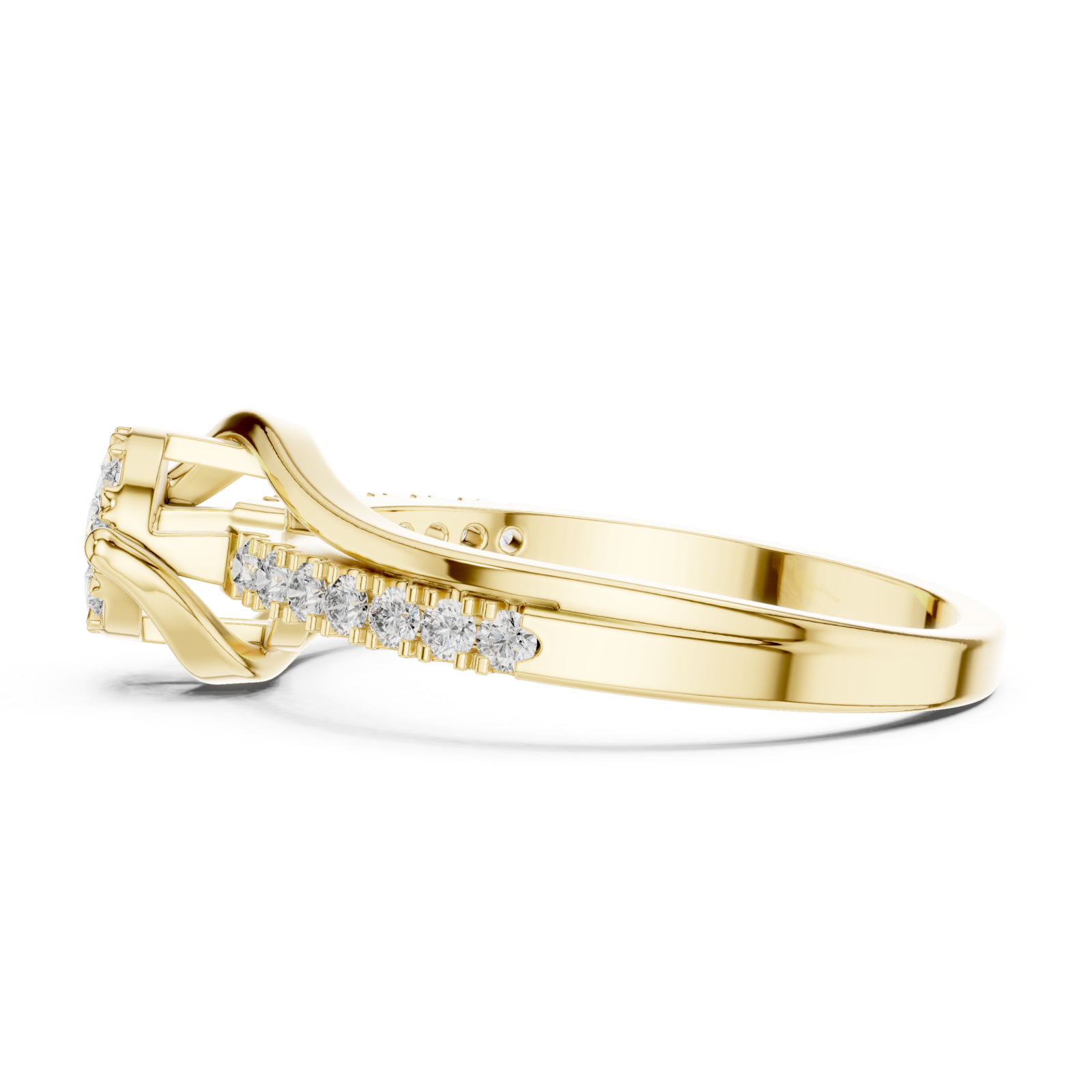  Gold Celestial Bloom Grace Signature Band Side View