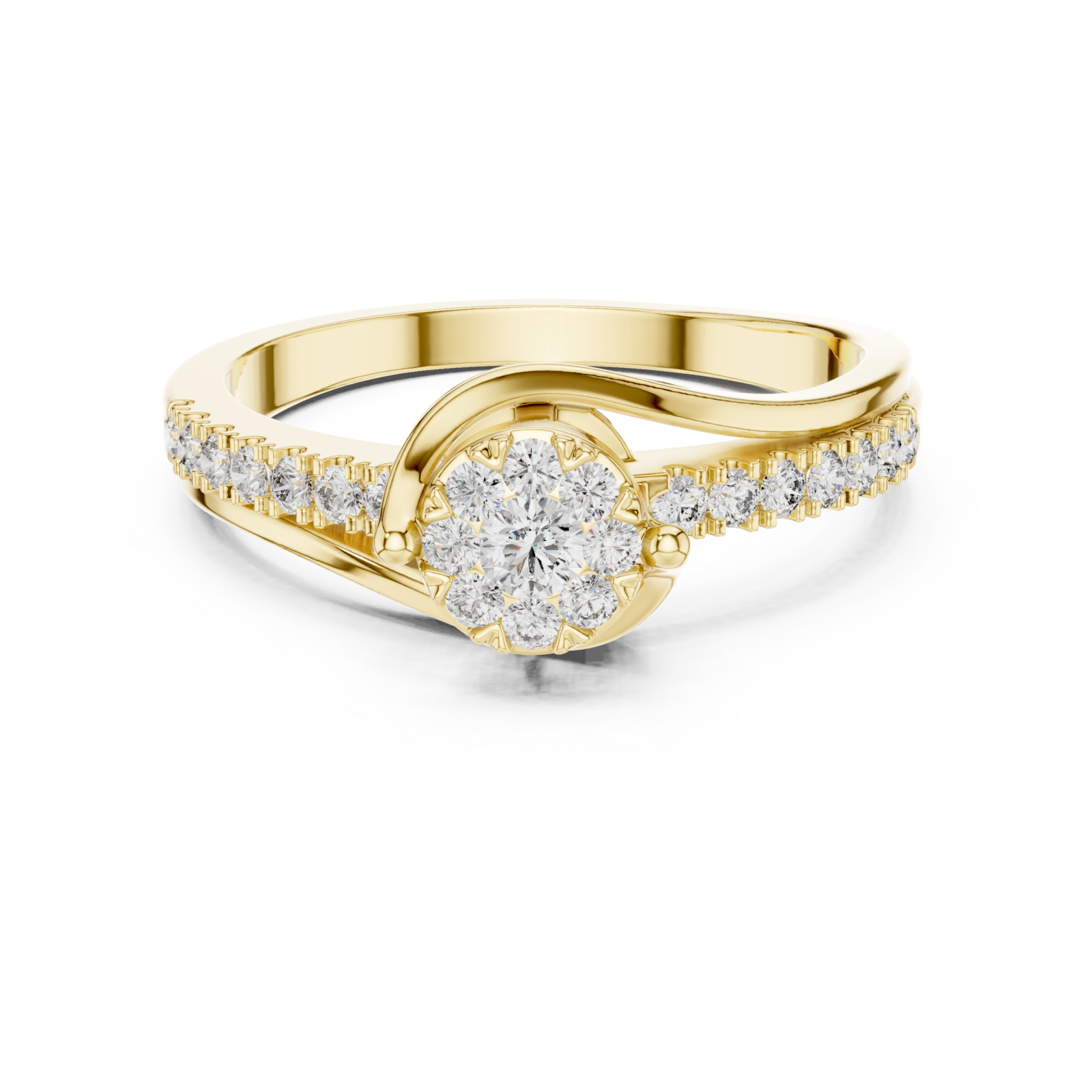  Gold Celestial Bloom Grace Signature Band Front View