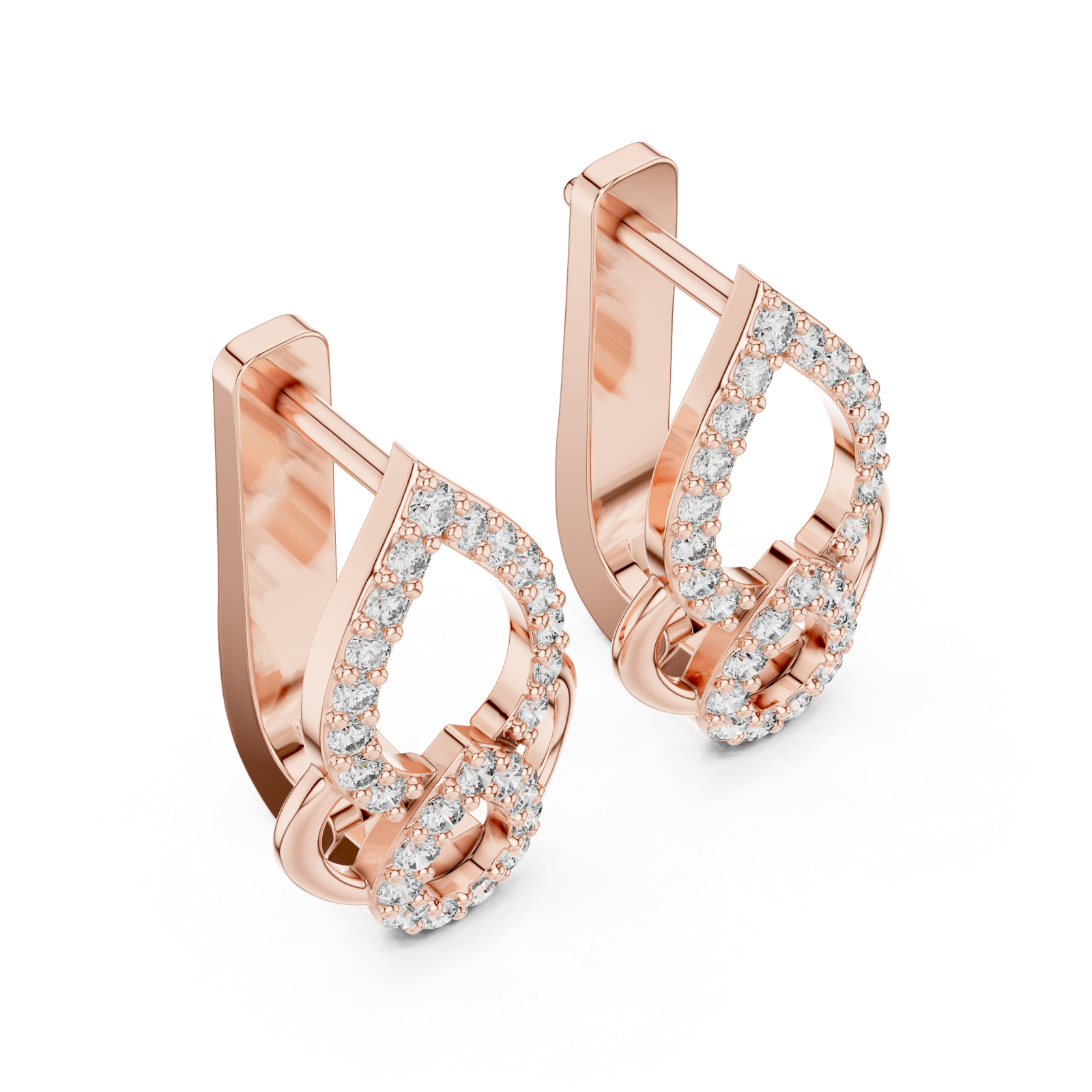  Rose Gold Twilight Cascade Elegant Earrings Right View