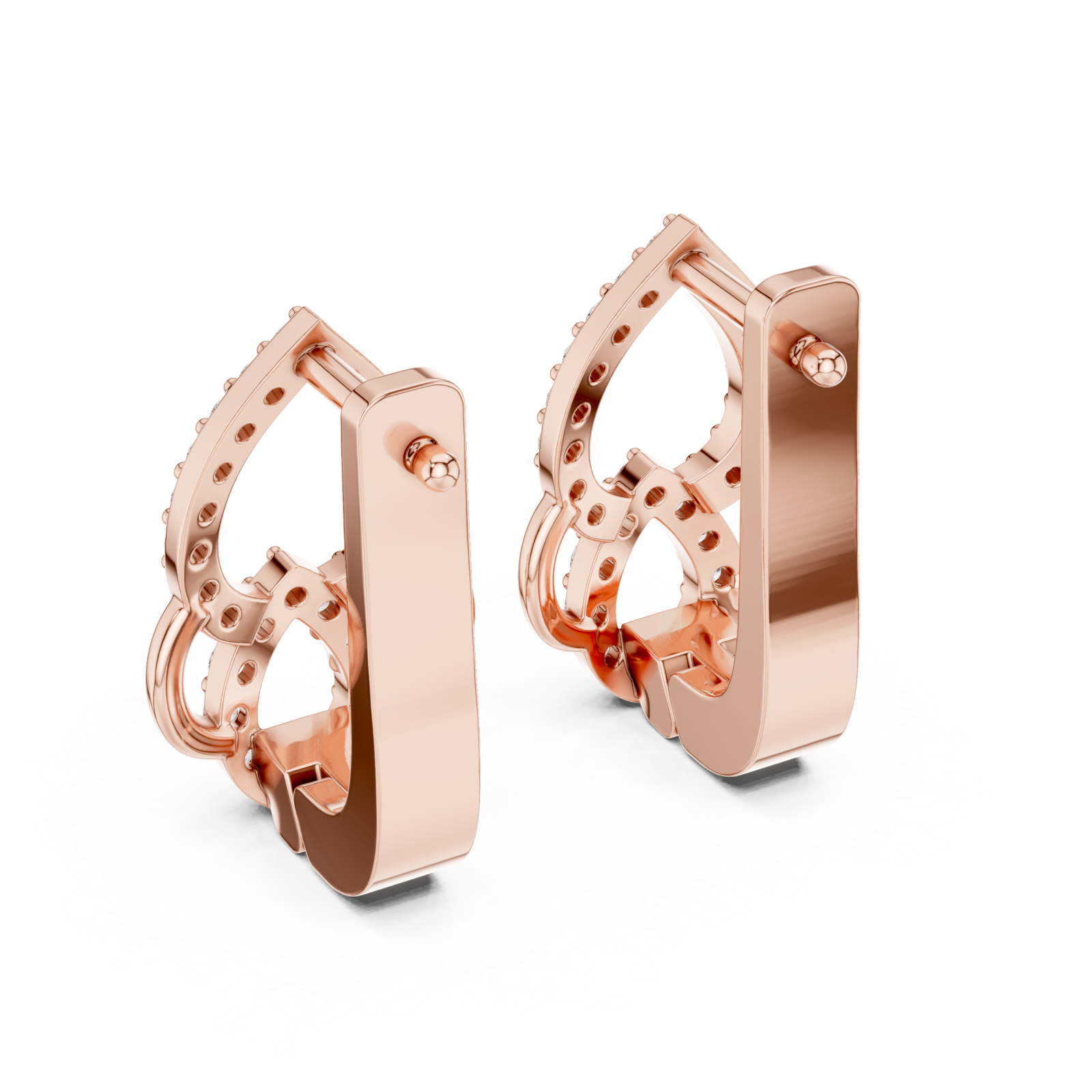  Rose Gold Twilight Cascade Elegant Earrings Side View