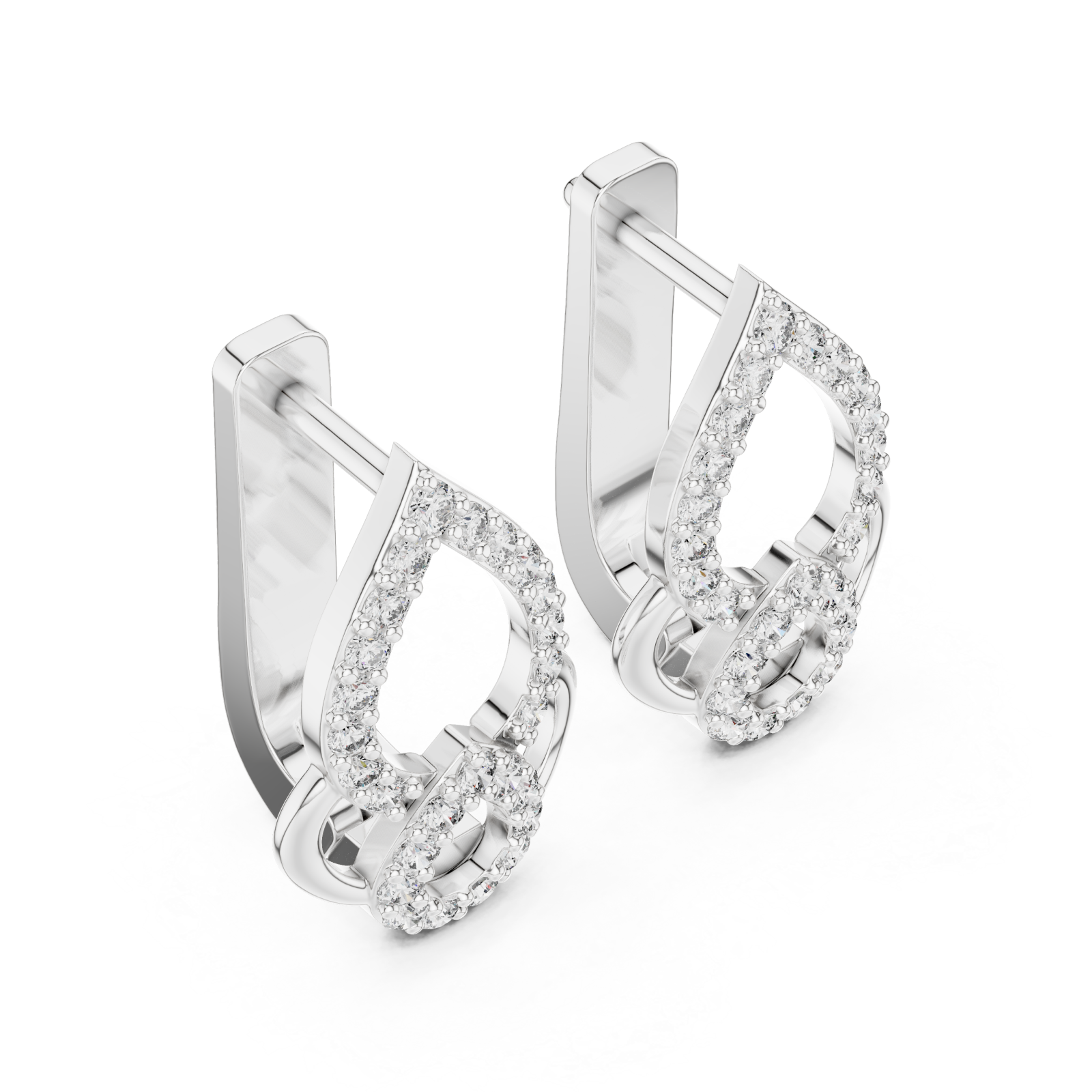  White Gold Twilight Cascade Elegant Earrings Right View
