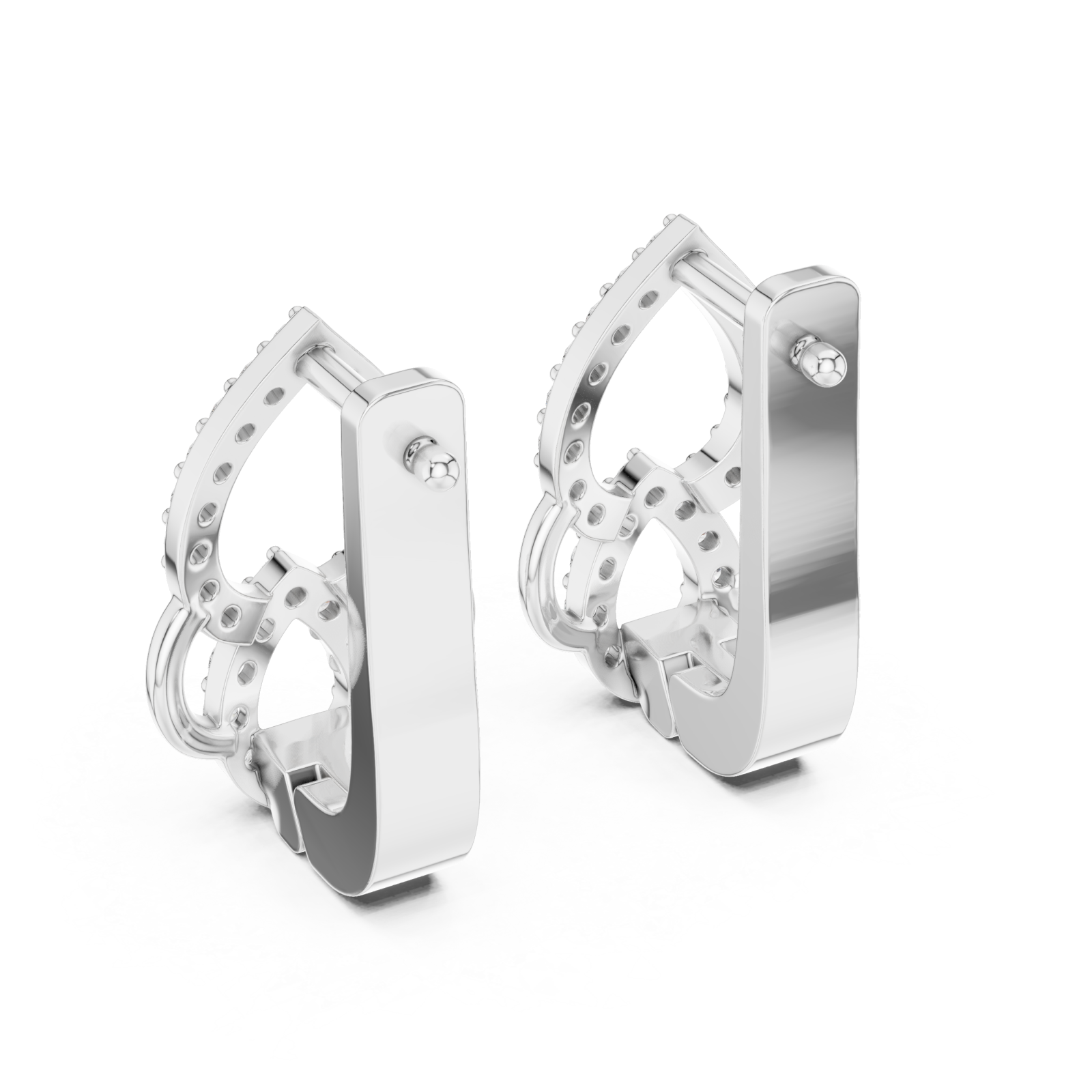  White Gold Twilight Cascade Elegant Earrings Side View
