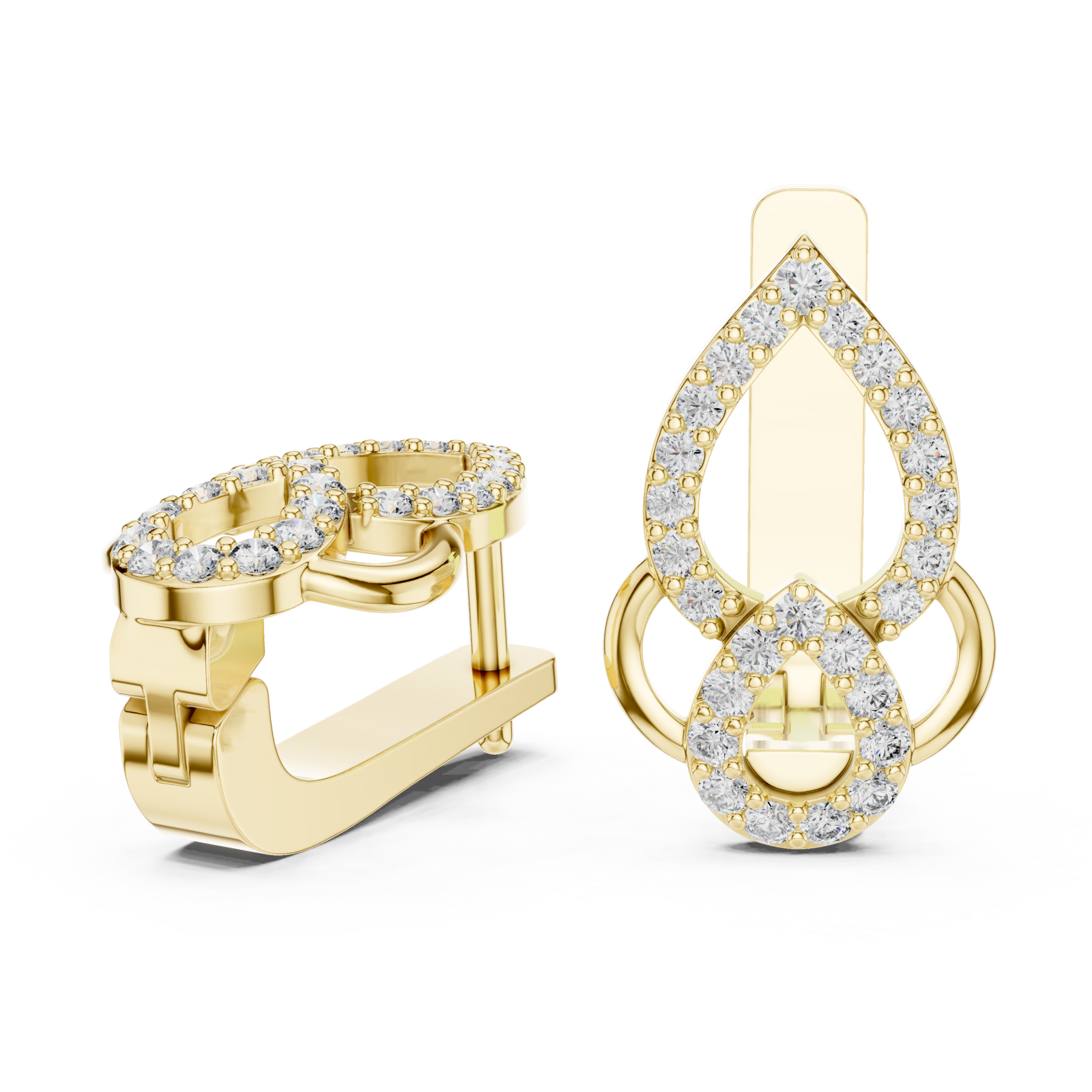  Gold Twilight Cascade Elegant Earrings Left View
