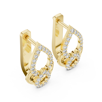 Gold Twilight Cascade Elegant Earrings Right View