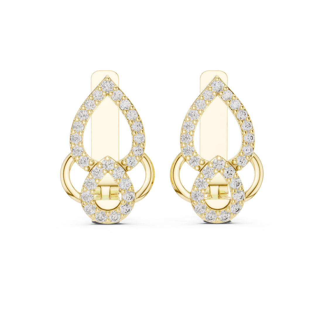 Gold Twilight Cascade Elegant Earrings Right View