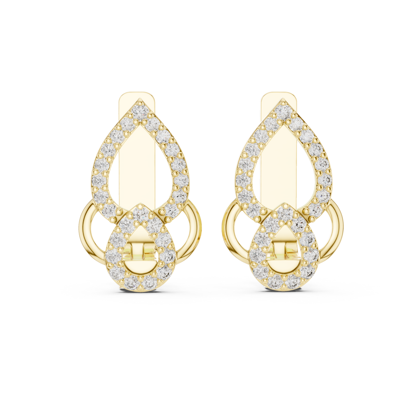 Gold Twilight Cascade Elegant Earrings Front View