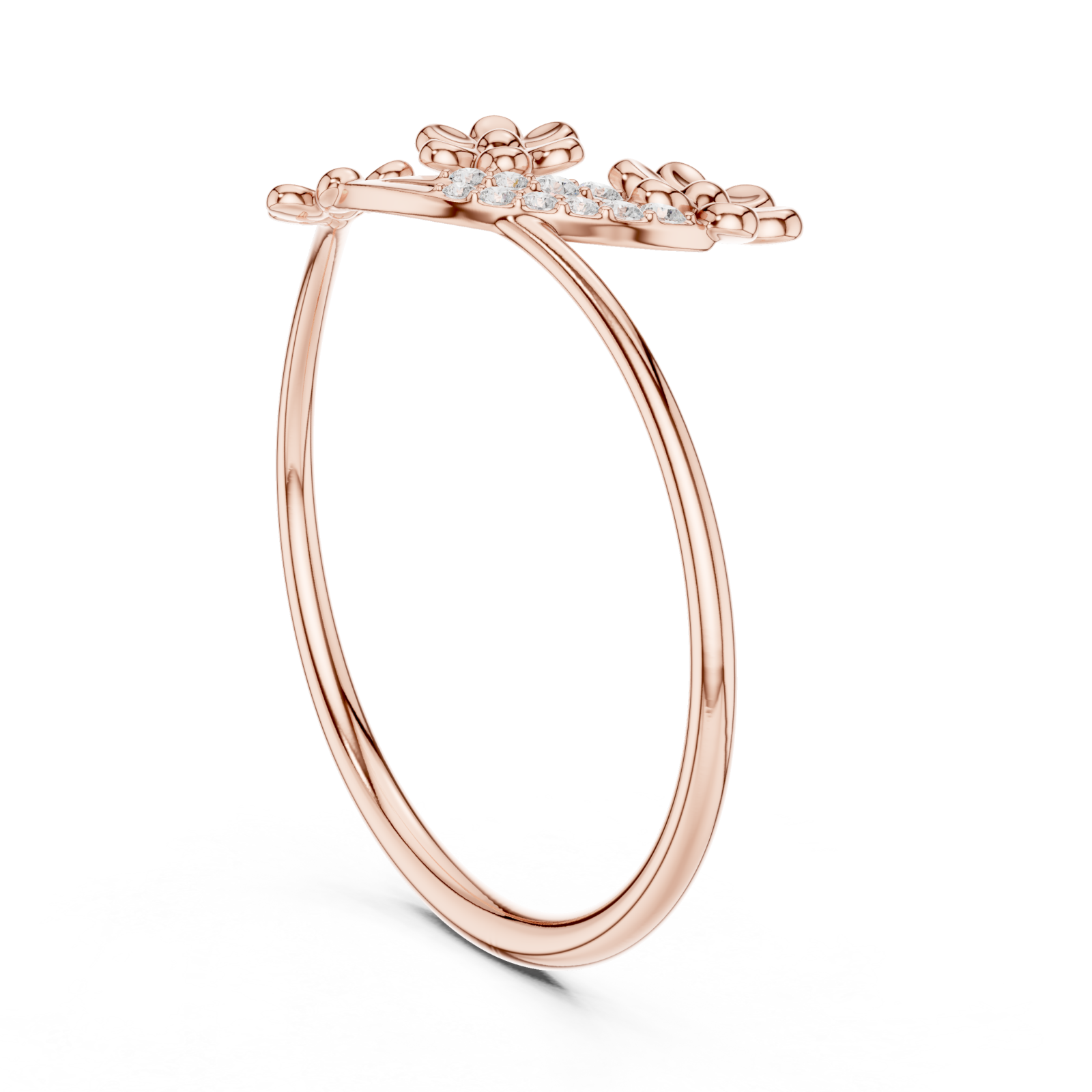  Rose Gold Spring Meadow Glory Statement Band Left View