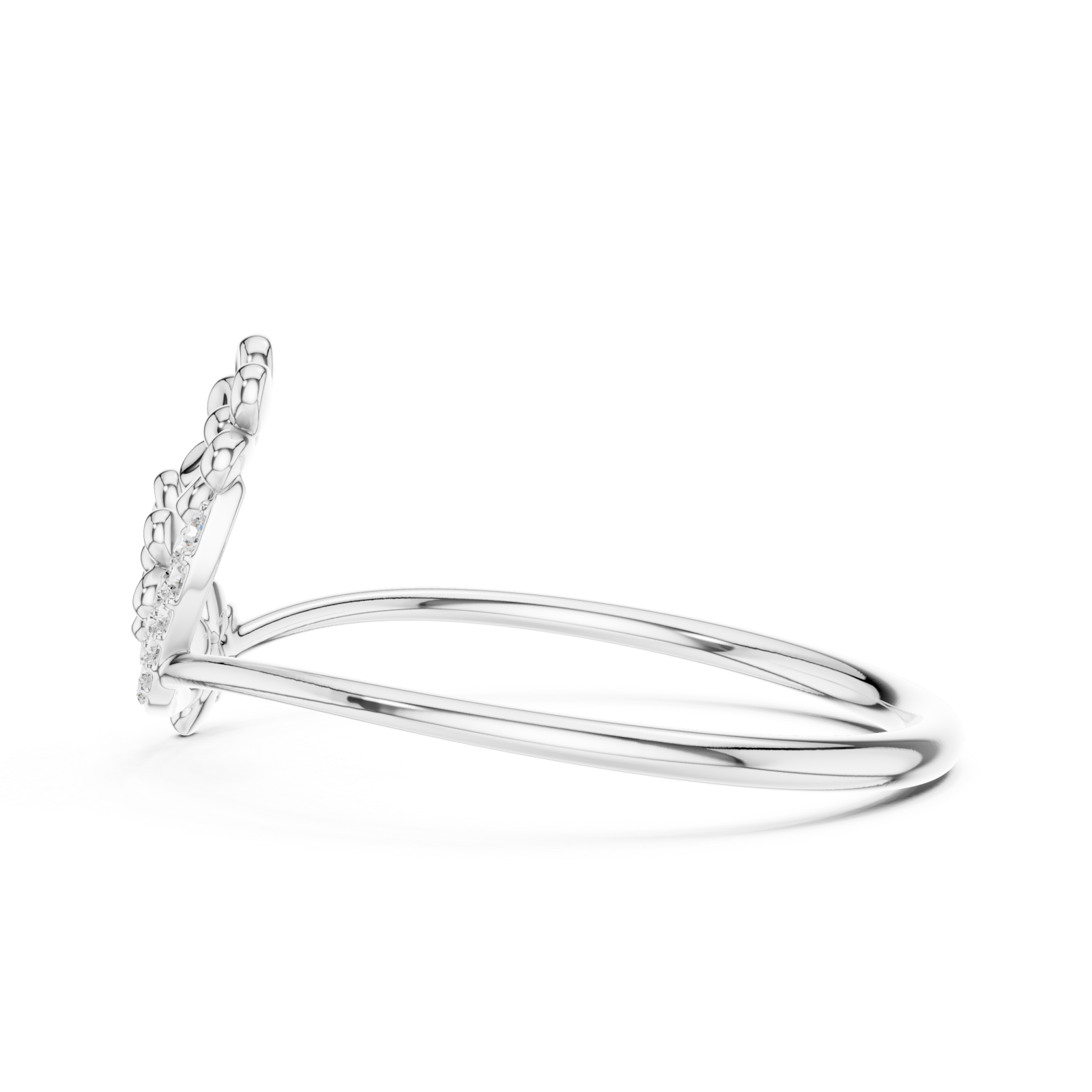  White Gold Spring Meadow Glory Statement Band Side View