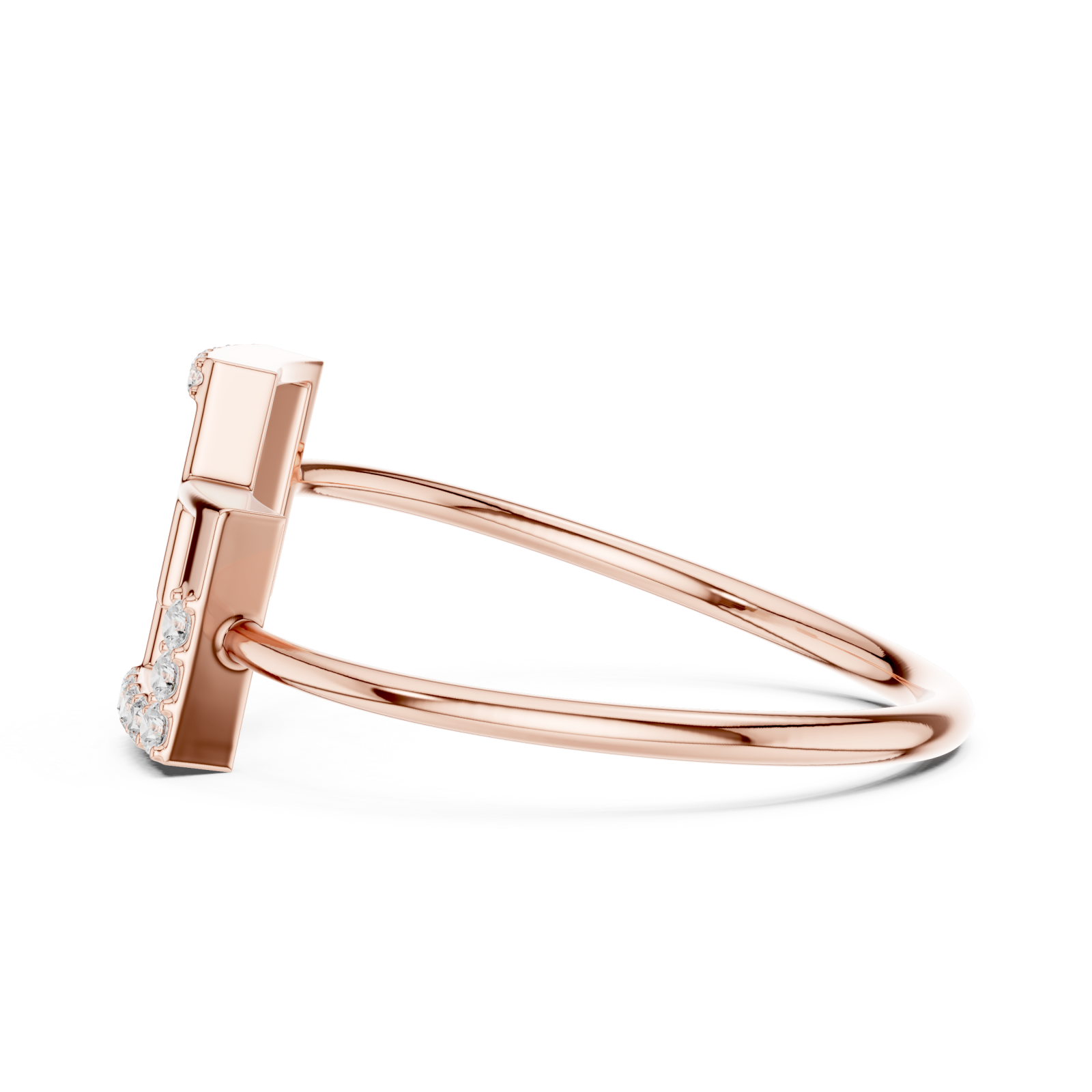  Rose Gold Geometric Grace Statement Ring Side View